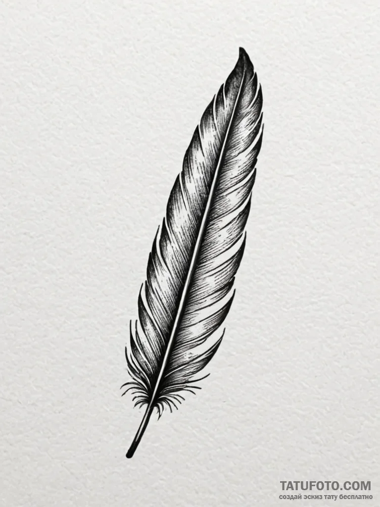 Crimson feather stained with ink, tattoo sket... - эскиз тату (№1752610968_0, 15.07.2025 20:22) — Tatufoto.com