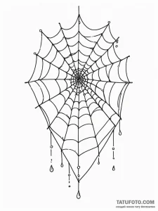 Spiderweb with dewdrops that glitter like dia... - эскиз тату (№1752611724_0, 15.07.2025 20:35) — Tatufoto.com