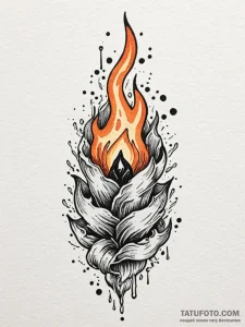 Etched relic burning in ice, tattoo flash she... - эскиз тату (№1752612059_0, 15.07.2025 20:40) — Tatufoto.com