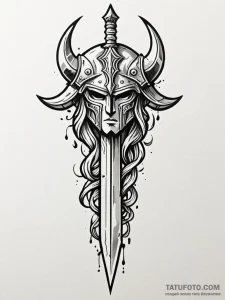 Xiphos, the double-edged spartan sword, tatto... - эскиз тату (№1752612312_0, 15.07.2025 20:45) — Tatufoto.com