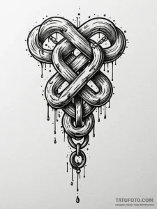 Knot of chains binding relic, tattoo line art... - эскиз тату (№1752612480_0, 15.07.2025 20:48) — Tatufoto.com