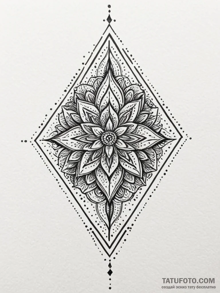 D, ink illustration for tattoo, on a clean wh... - эскиз тату (№1752612815_0, 15.07.2025 20:53) — Tatufoto.com