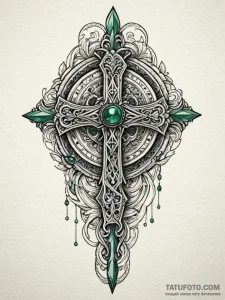 Antique dagger with emerald hilt, tattoo sket... - эскиз тату (№1752613235_0, 15.07.2025 21:00) — Tatufoto.com