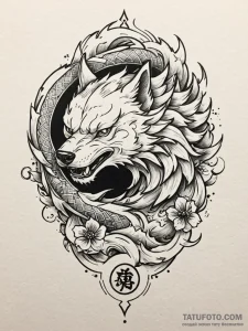 Wolf runes etched in stone, tattoo drawing ou... - эскиз тату (№1752614408_0, 15.07.2025 21:20) — Tatufoto.com