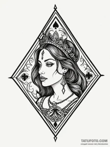 Queen of spades, tattoo sketch design, black... - эскиз тату (№1752614663_0, 15.07.2025 21:24) — Tatufoto.com