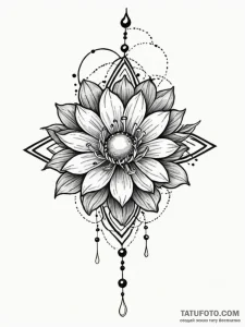 Orb crowned with celestial bloom, tattoo sket... - эскиз тату (№1752614749_0, 15.07.2025 21:25) — Tatufoto.com