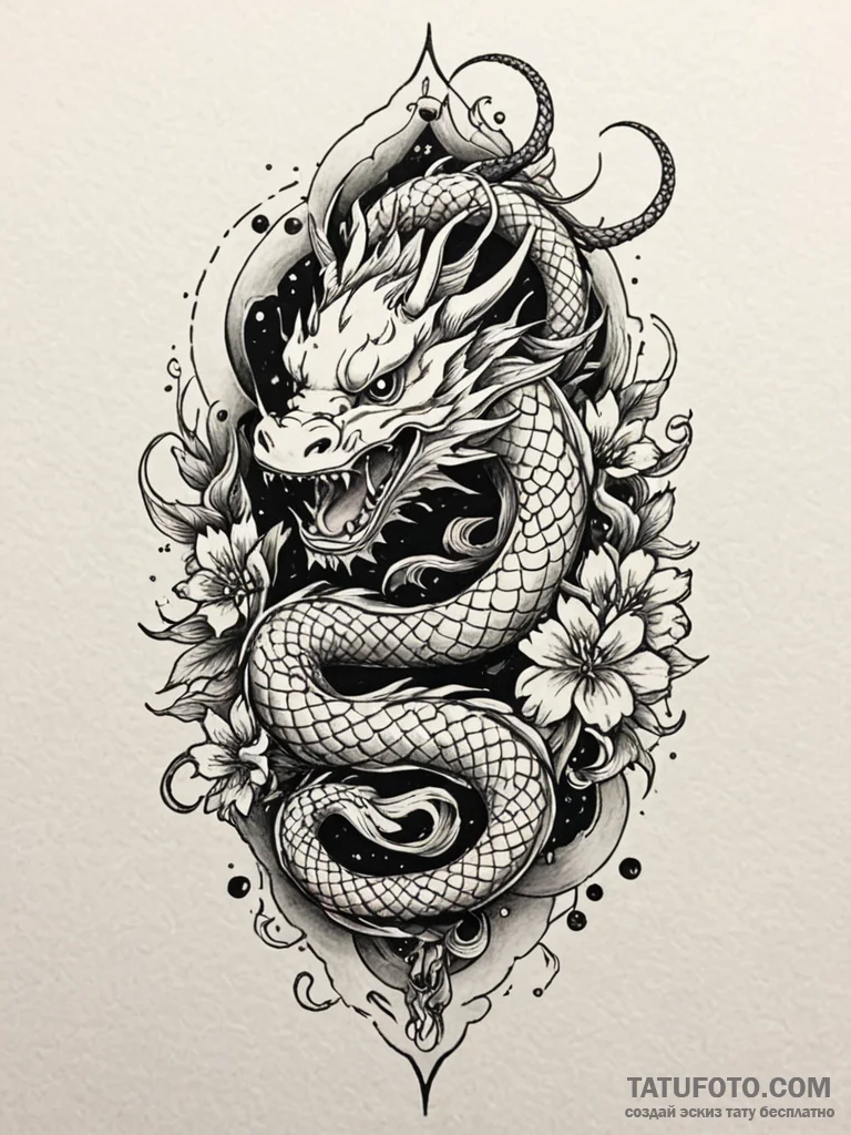 Serpent dagger crowned in stars, tattoo line... - эскиз тату (№1752614833_0, 15.07.2025 21:27) — Tatufoto.com