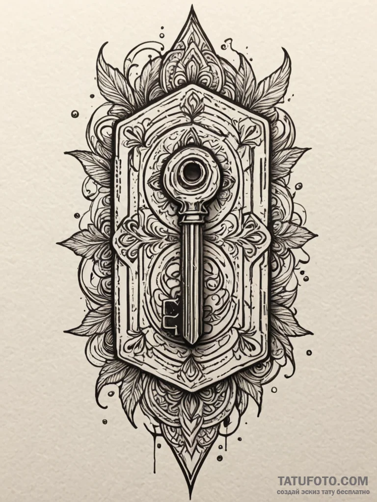 Safe-deposit box key, small and significant,... - эскиз тату (№1752615752_0, 15.07.2025 21:42) — Tatufoto.com