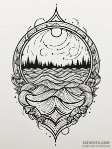 Sound wave of a favorite song, tattoo flash s... - эскиз тату (№1752615838_0, 15.07.2025 21:43) — Tatufoto.com