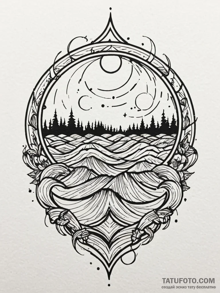 Sound wave of a favorite song, tattoo flash s... - эскиз тату (№1752615838_0, 15.07.2025 21:43) — Tatufoto.com