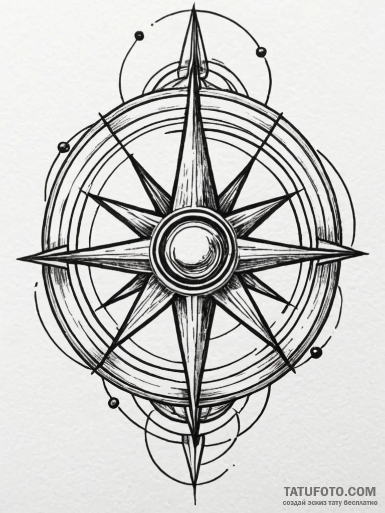 Gyroscopic device with rings spinning around... - эскиз тату (№1752617510_0, 15.07.2025 22:11) — Tatufoto.com