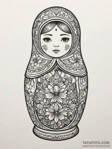 Matryoshka doll, each layer a stage of decay,... - эскиз тату (№1752618010_0, 15.07.2025 22:20) — Tatufoto.com