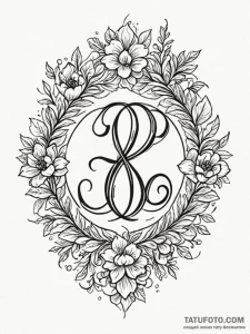 Monogram of family initials, elegantly design... - эскиз тату (№1752618261_0, 15.07.2025 22:24) — Tatufoto.com