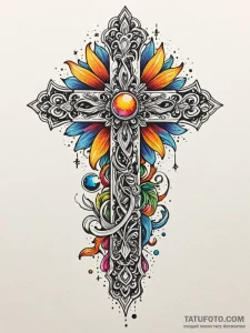 Hallowed relic beneath celestial bloom, ink i... - эскиз тату (№1752618430_0, 15.07.2025 22:27) — Tatufoto.com