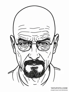 Walter white's face from breaking bad, tattoo... - эскиз тату (№1752618596_0, 15.07.2025 22:29) — Tatufoto.com