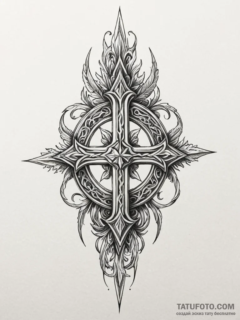 Rune-forged blade crowned in frost, tattoo dr... - эскиз тату (№1752619012_0, 15.07.2025 22:36) — Tatufoto.com