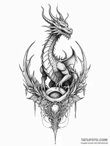 Dragon spire crowned in gold, concept art for... - эскиз тату (№1752619514_0, 15.07.2025 22:45) — Tatufoto.com