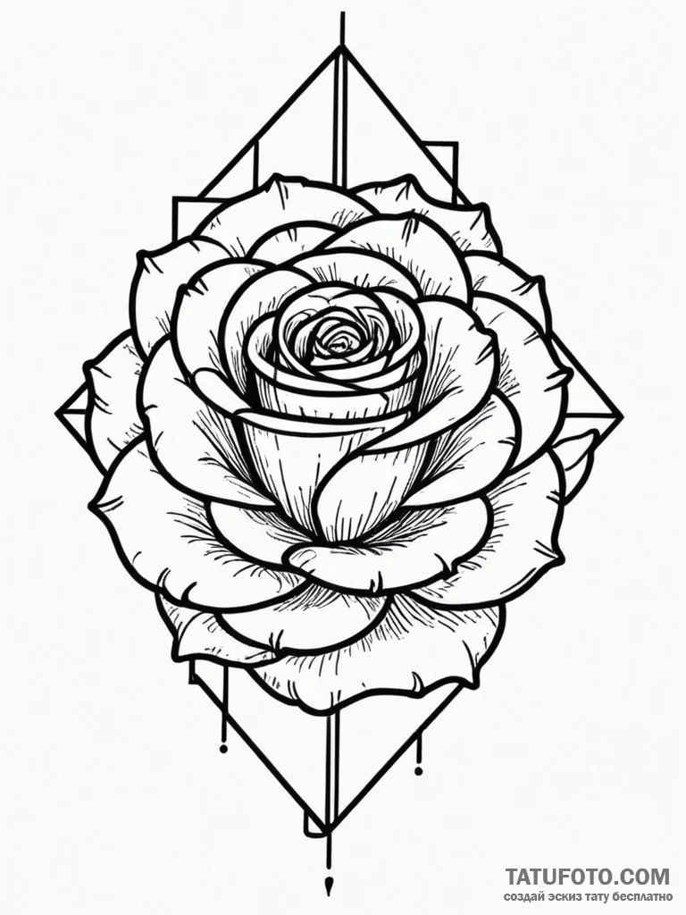 Rose quartz crystal, glowing with a soft, inn... - эскиз тату (№1752619760_0, 15.07.2025 22:49) — Tatufoto.com