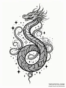 Hollow serpent crowned in stars, concept art... - эскиз тату (№1752619844_0, 15.07.2025 22:50) — Tatufoto.com