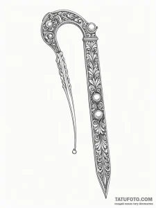 Straight razor with an ornate, pearl handle,... - эскиз тату (№1752619928_0, 15.07.2025 22:52) — Tatufoto.com