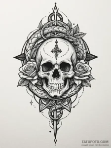 Ice serpent crowned with stars, tattoo drawin... - эскиз тату (№1752620011_0, 15.07.2025 22:53) — Tatufoto.com