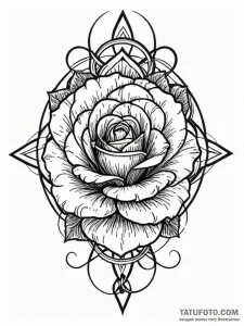 Atomic rose floating in zero gravity, tattoo... - эскиз тату (№1752620345_0, 15.07.2025 22:59) — Tatufoto.com