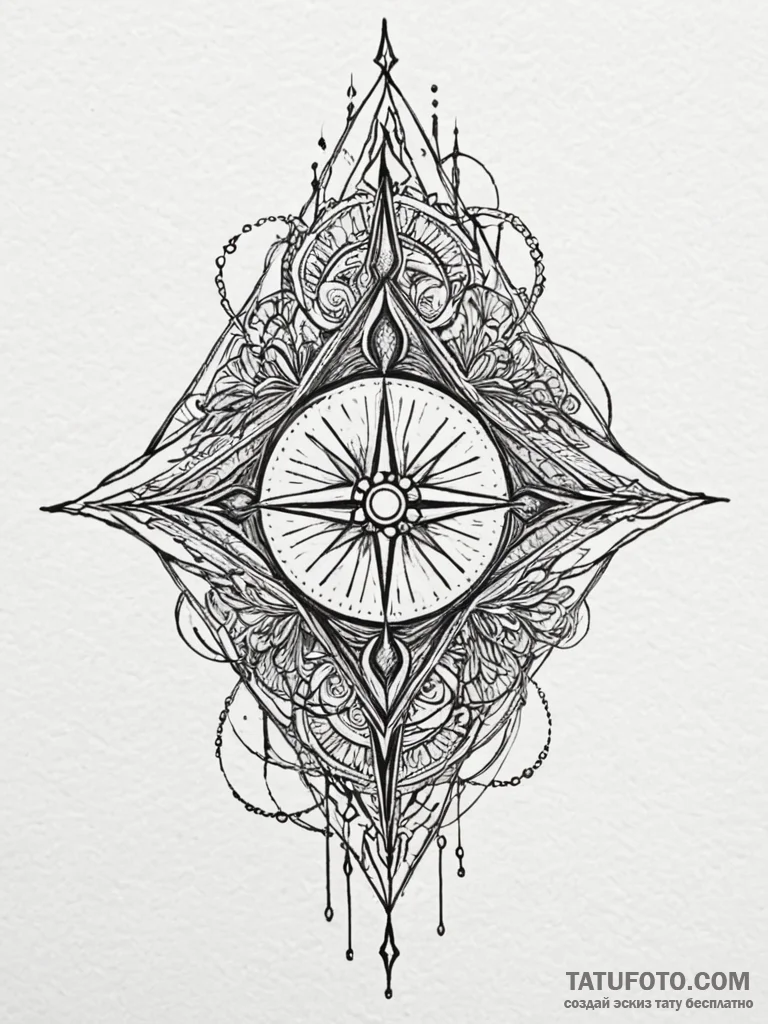 Oracle reading futures in a pool of ink, arti… — эскиз тату (№1752621178_0, 15.07.2025 23:12) — Tatufoto.com