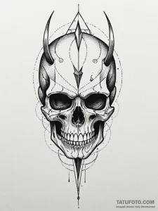Ashen blade pierced through skull, artistic t... - эскиз тату (№1752621262_0, 15.07.2025 23:14) — Tatufoto.com