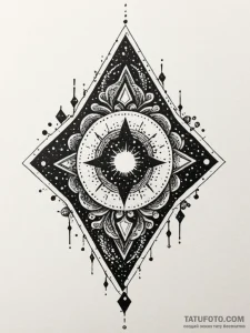Quartz talisman glowing in darkness, tattoo s... - эскиз тату (№1752621680_0, 15.07.2025 23:21) — Tatufoto.com