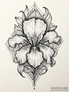 Iris, ink illustration for tattoo, on a clean... - эскиз тату (№1752621763_0, 15.07.2025 23:22) — Tatufoto.com