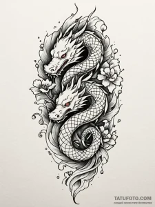 Chess, tattoo line art, black and red ink, re... - эскиз тату (№1752622014_0, 15.07.2025 23:26) — Tatufoto.com