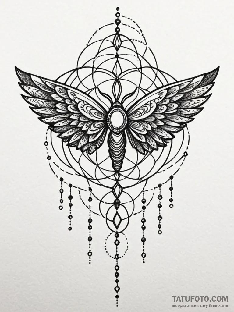 Animated wings bound in chains, tattoo drawin... - эскиз тату (№1752622347_0, 15.07.2025 23:32) — Tatufoto.com