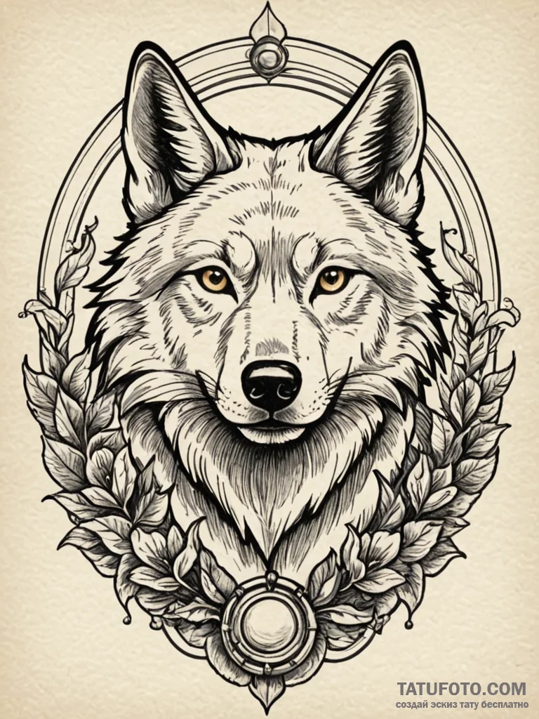 Ashen wolf emerging from shadow gate, tattoo… — эскиз тату (№1752622931_0, 15.07.2025 23:42) — Tatufoto.com