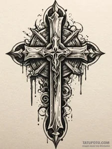 Torchlight flickering in bone crypt, ink illu... - эскиз тату (№1752623682_0, 15.07.2025 23:54) — Tatufoto.com