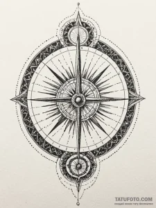 Sundial, artistic tattoo sketch, on a clean w... - эскиз тату (№1752623765_0, 15.07.2025 23:56) — Tatufoto.com
