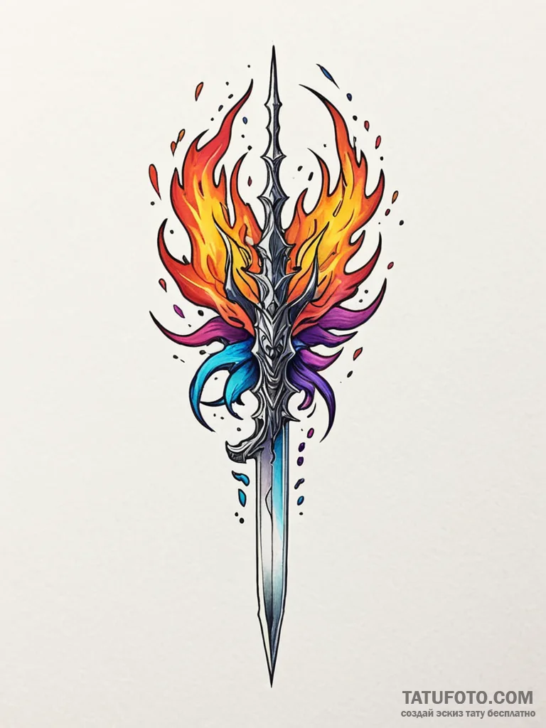 Burning talon gripping blade, concept art for... - эскиз тату (№1752624183_0, 16.07.2025 00:03) — Tatufoto.com