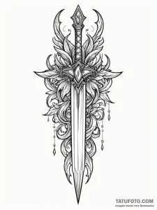 Crystal dagger bleeding light, artistic tatto... - эскиз тату (№1752624935_0, 16.07.2025 00:15) — Tatufoto.com