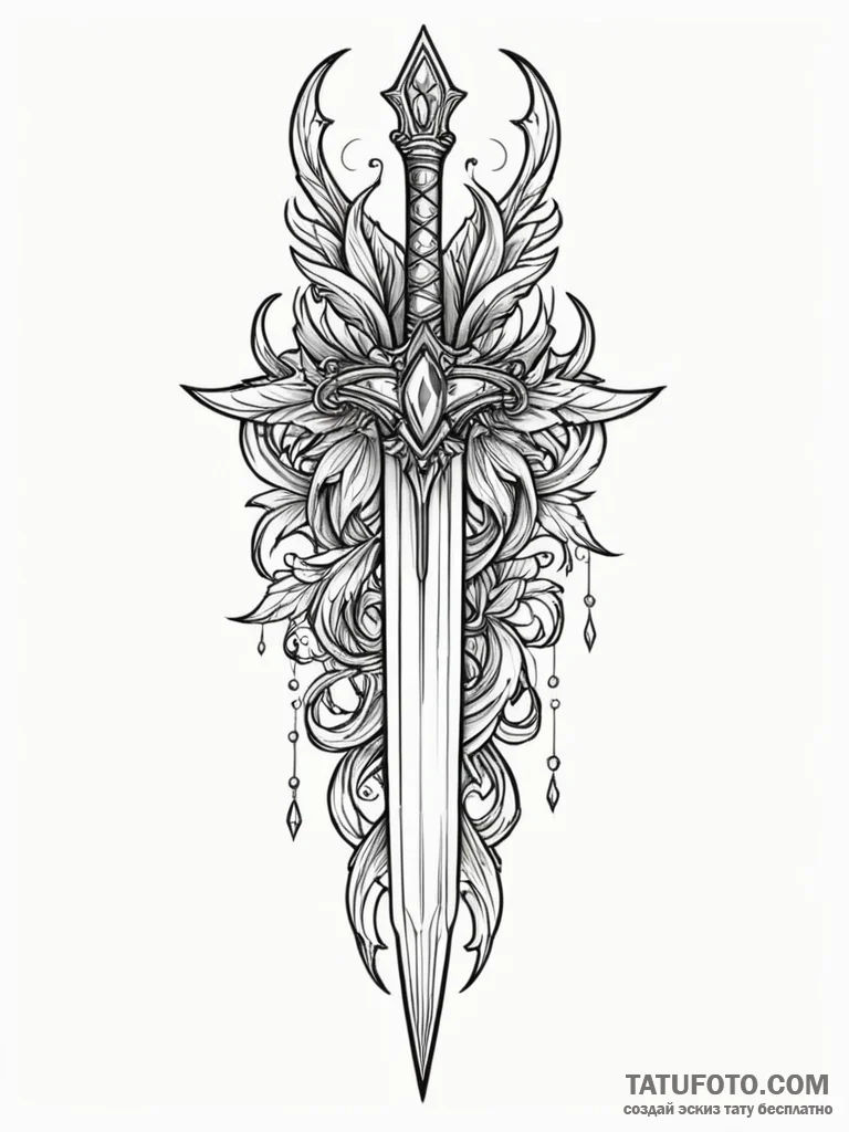 Crystal dagger bleeding light, artistic tatto... - эскиз тату (№1752624935_0, 16.07.2025 00:15) — Tatufoto.com