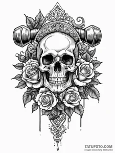 A classic bell and hammer, striking,, tattoo... - эскиз тату (№1752625352_0, 16.07.2025 00:22) — Tatufoto.com