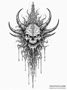 Ashen blade dripping cosmic ichor, concept ar... - эскиз тату (№1752626102_0, 16.07.2025 00:35) — Tatufoto.com
