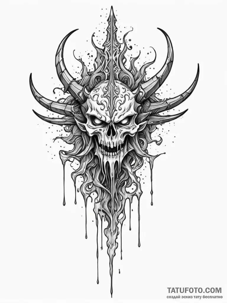 Ashen blade dripping cosmic ichor, concept ar... - эскиз тату (№1752626102_0, 16.07.2025 00:35) — Tatufoto.com