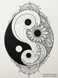 Yin-yang, tattoo flash sheet design, stylized... - эскиз тату (№1752626687_0, 16.07.2025 00:44) — Tatufoto.com