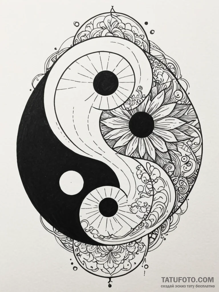 Yin-yang, tattoo flash sheet design, stylized… — эскиз тату (№1752626687_0, 16.07.2025 00:44) — Tatufoto.com