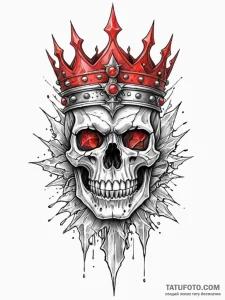 Crown of ice atop shattered helm, tattoo line... - эскиз тату (№1752626854_0, 16.07.2025 00:47) — Tatufoto.com