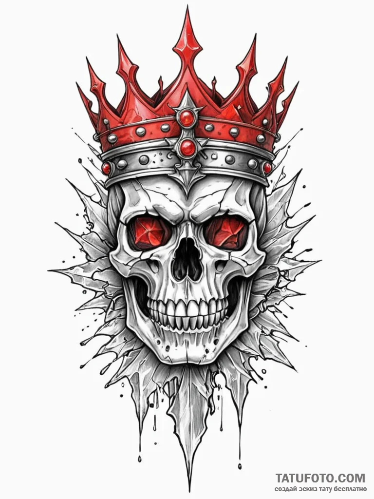Crown of ice atop shattered helm, tattoo line... - эскиз тату (№1752626854_0, 16.07.2025 00:47) — Tatufoto.com