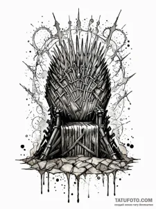 Iron throne beneath fractured sky, tattoo dra... - эскиз тату (№1752627188_0, 16.07.2025 00:53) — Tatufoto.com