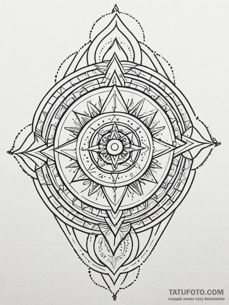 Treasure rune beneath celestial arch, tattoo... - эскиз тату (№1752627354_0, 16.07.2025 00:55) — Tatufoto.com
