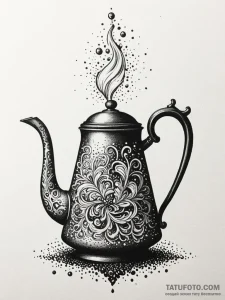 Kettle pouring shadow liquid, tattoo sketch d... - эскиз тату (№1752627438_0, 16.07.2025 00:57) — Tatufoto.com