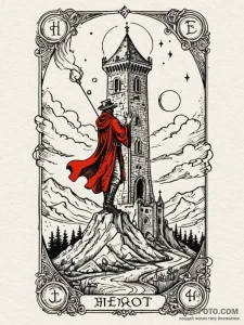 A tarot card (e.g., the fool, the hermit, the... - эскиз тату (№1752627524_0, 16.07.2025 00:58) — Tatufoto.com