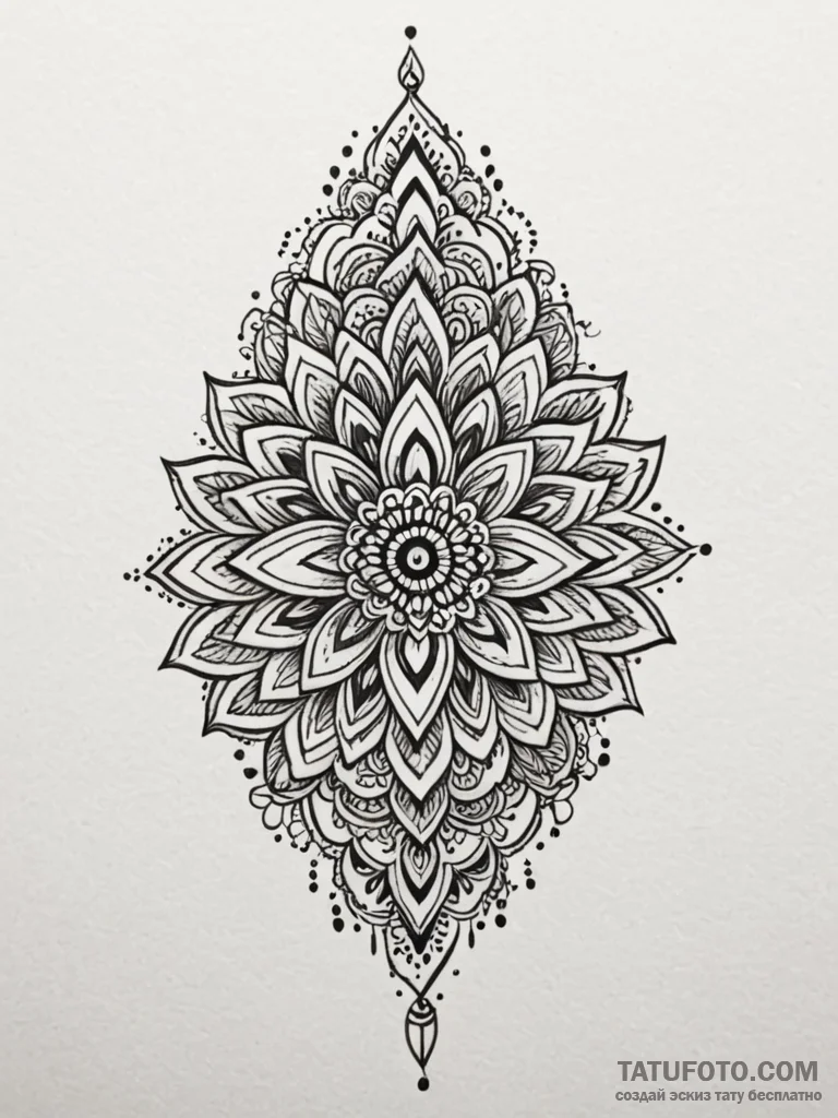Indian, tattoo drawing outline, on a clean wh... - эскиз тату (№1752627692_0, 16.07.2025 01:01) — Tatufoto.com